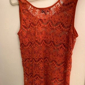 Orange Lace Top